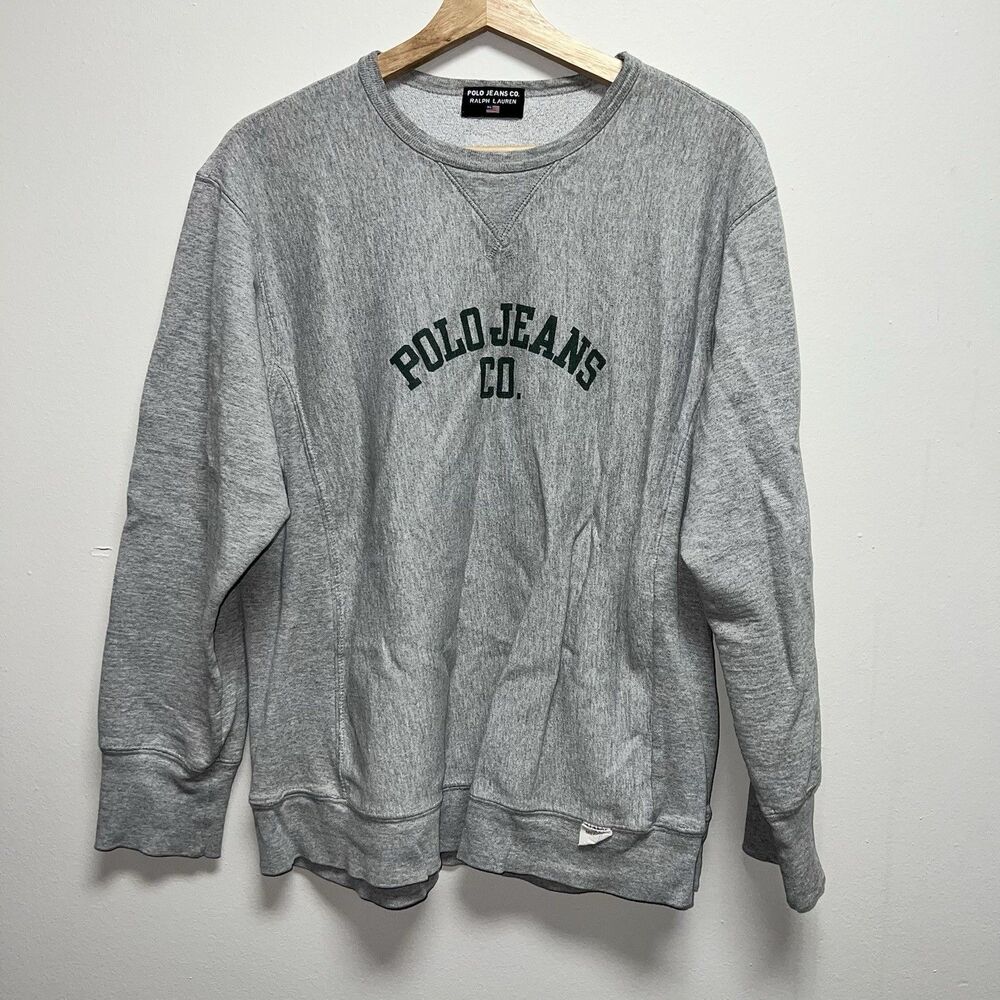 vintage grey polo jeans co. ralph lauren crewneck sweatshirt men’s size medium